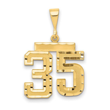 Image of 14K Yellow Gold Medium Shiny-Cut Number 35 Pendant