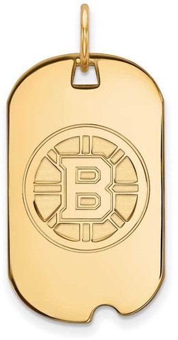 Image of 14K Yellow Gold NHL Boston Bruins Small Dog Tag by LogoArt