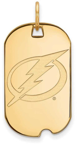 Image of 14K Yellow Gold NHL Tampa Bay Lightning Small Dog Tag by LogoArt