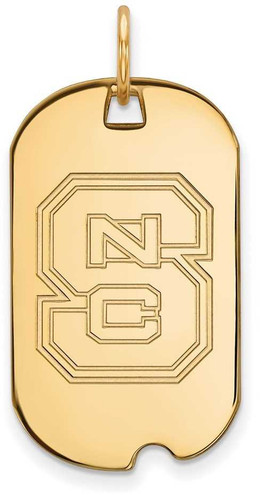 Image of 14K Yellow Gold North Carolina State University Small Dog Tag by LogoArt
