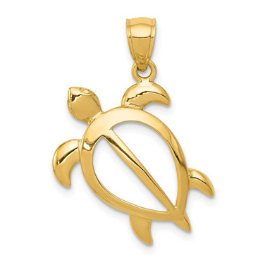 Image of 14K Yellow Gold Open Turtle Pendant D3436