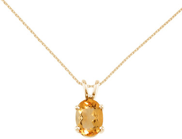 Image of 14K Yellow Gold Oval Citrine Pendant (Chain NOT included) P8018-11