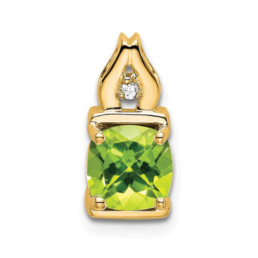 Image of 14K Yellow Gold Peridot & Diamond Pendant PM7054-PE-001-YA