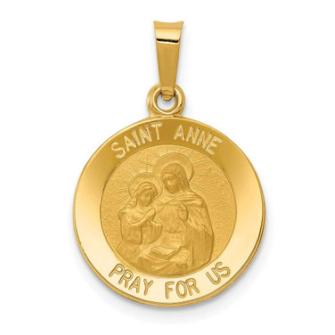 Image of 14K Yellow Gold Polished & Satin St. Anne Medal Pendant XR1285