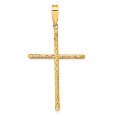 Image of 14K Yellow Gold Polished & Textured Fancy Cross Pendant K9952