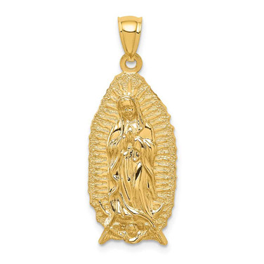 Image of 14k Yellow Gold Polished & Textured Guadalupe Pendant
