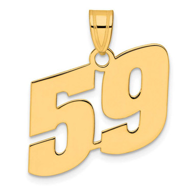 Image of 14K Yellow Gold Polished Block Number 59 Pendant