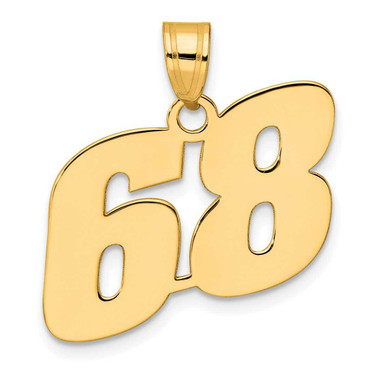 Image of 14K Yellow Gold Polished Block Number 68 Pendant