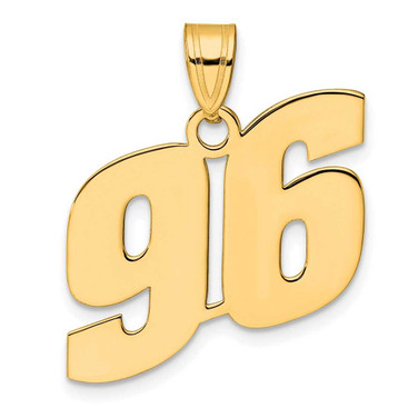 Image of 14K Yellow Gold Polished Block Number 96 Pendant