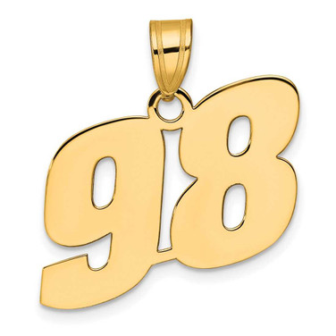 Image of 14K Yellow Gold Polished Block Number 98 Pendant