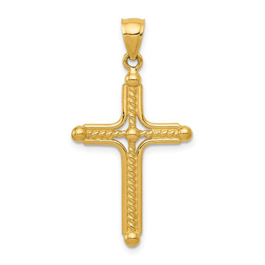 Image of 14K Yellow Gold Polished Braided Cross Pendant