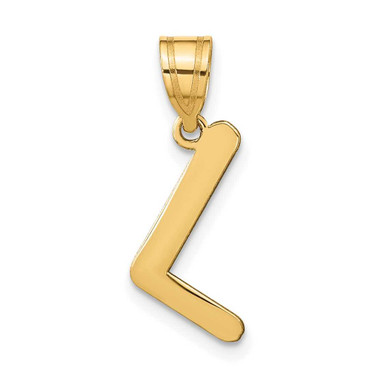 Image of 14K Yellow Gold Polished Bubble Letter L Initial Pendant