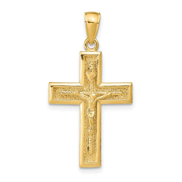 Image of 14K Yellow Gold Polished Crucifix Pendant D1674 Image of 14K Yellow Gold Polished Crucifix Pendant D1674