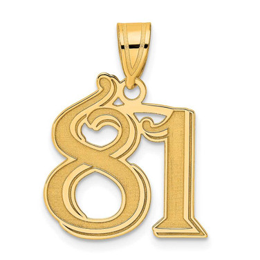 Image of 14K Yellow Gold Polished Etched Number 81 Pendant