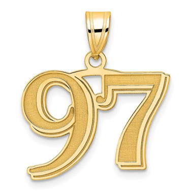 Image of 14K Yellow Gold Polished Etched Number 97 Pendant