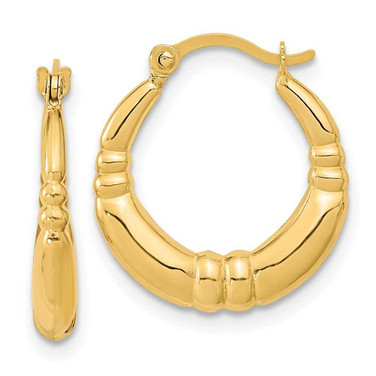 Image of 18.07mm 14K Yellow Gold Polished Hoop Earrings TF1242