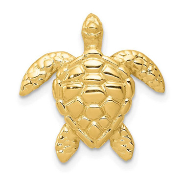 Image of 14K Yellow Gold Polished Large Sea Turtle Slide Pendant