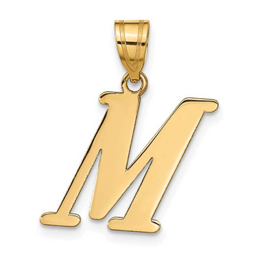 Image of 14K Yellow Gold Polished Letter M Initial Pendant