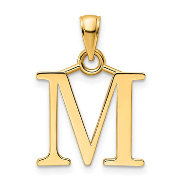 Image of 14K Yellow Gold Polished Letter M Pendant