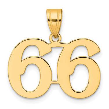 Image of 14K Yellow Gold Polished Number 66 Pendant Image of 14K Yellow Gold Polished Number 66 Pendant