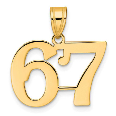 Image of 14K Yellow Gold Polished Number 67 Pendant