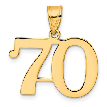 Image of 14K Yellow Gold Polished Number 70 Pendant Image of 14K Yellow Gold Polished Number 70 Pendant