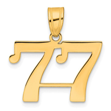 Image of 14K Yellow Gold Polished Number 77 Pendant