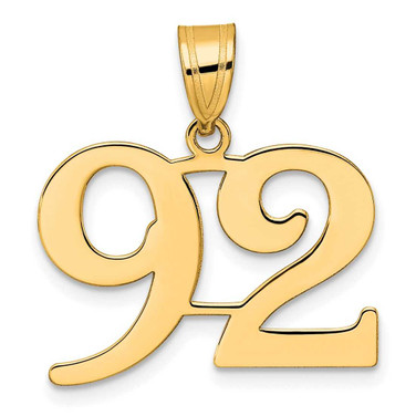 Image of 14K Yellow Gold Polished Number 92 Pendant Image of 14K Yellow Gold Polished Number 92 Pendant