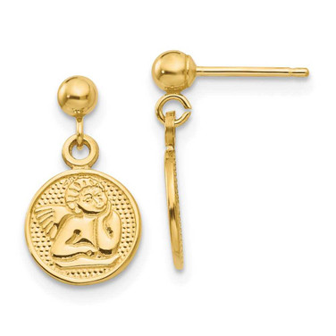 Image of 16mm 14K Yellow Gold Polished Raphael Angel Earrings