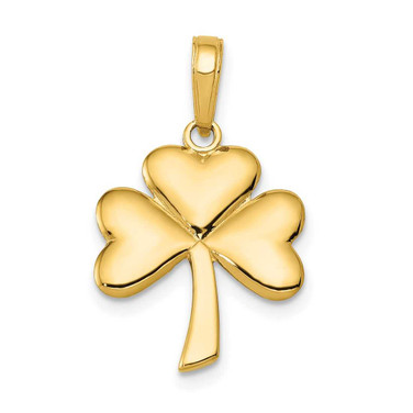 Image of 14K Yellow Gold Polished Solid Shamrock Pendant