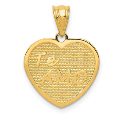 Image of 14K Yellow Gold Polished Te Amo Heart Pendant
