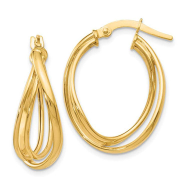 Image of 21mm 14K Yellow Gold Polished Twist Hoop Earrings