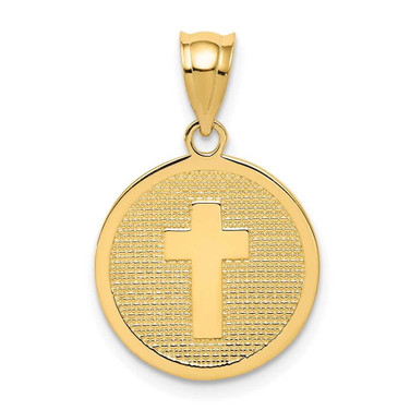 Image of 14K Yellow Gold Reversible Cross & God Bless Pendant