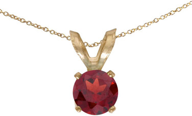 Image of 14k Yellow Gold Round Garnet Pendant (Chain NOT included) (CM-P1414X-01)