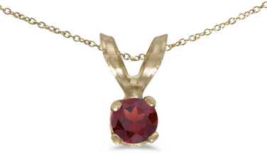 Image of 14k Yellow Gold Round Garnet Pendant (Chain NOT included) (CM-P1418X-01)