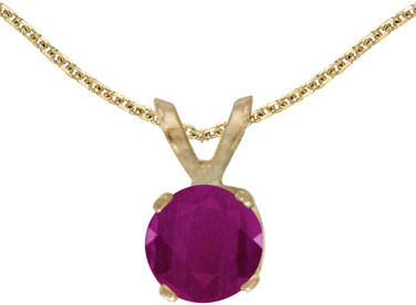 Image of 14k Yellow Gold Round Ruby Pendant (Chain NOT included)