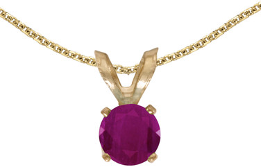 14k Yellow Gold Round Ruby Pendant (Chain NOT included) (CM-P1414X-07)
