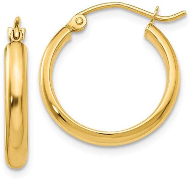 Image of 17mm 14K Yellow Gold Round Tube Hoop Earrings TC139