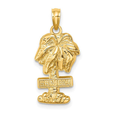 Image of 14K Yellow Gold Sanibel On Palm Tree Pendant
