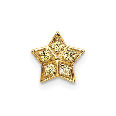 Image of 14k Yellow Gold Sapphire Star Slide Pendant