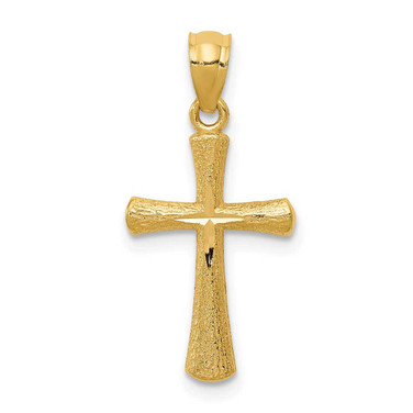 Image of 14K Yellow Gold Shiny-Cut Cross Pendant REL124