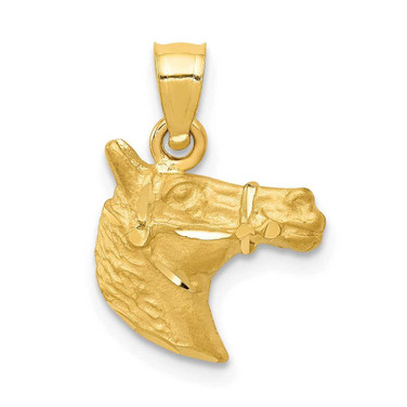 Image of 14K Yellow Gold Shiny-Cut Horse Pendant K3336
