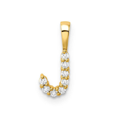 Image of 14K Yellow Gold Small Initial J Diamond Pendant