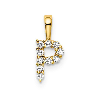 Image of 14K Yellow Gold Small Initial P Diamond Pendant Image of 14K Yellow Gold Small Initial P Diamond Pendant