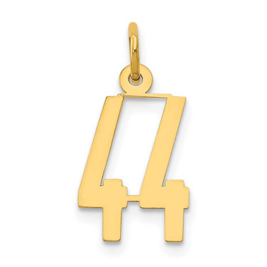 Image of 14K Yellow Gold Small Polished Elongated Number 44 Charm