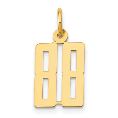 Image of 14K Yellow Gold Small Polished Elongated Number 88 Charm