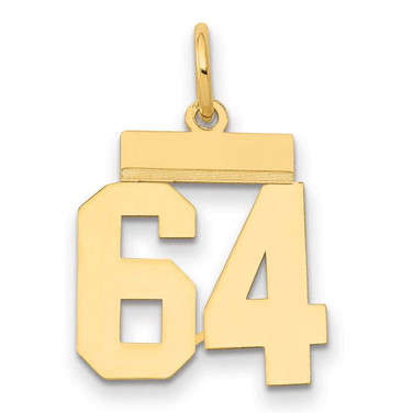 Image of 14K Yellow Gold Small Polished Number 64 Charm LS64