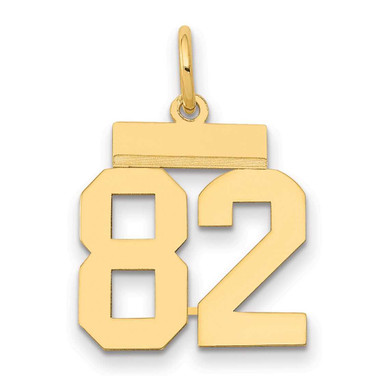 Image of 14K Yellow Gold Small Polished Number 82 Charm LS82