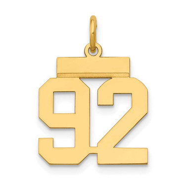 Image of 14K Yellow Gold Small Polished Number 92 Charm LS92