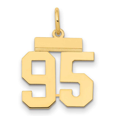 Image of 14K Yellow Gold Small Polished Number 95 Charm LS95